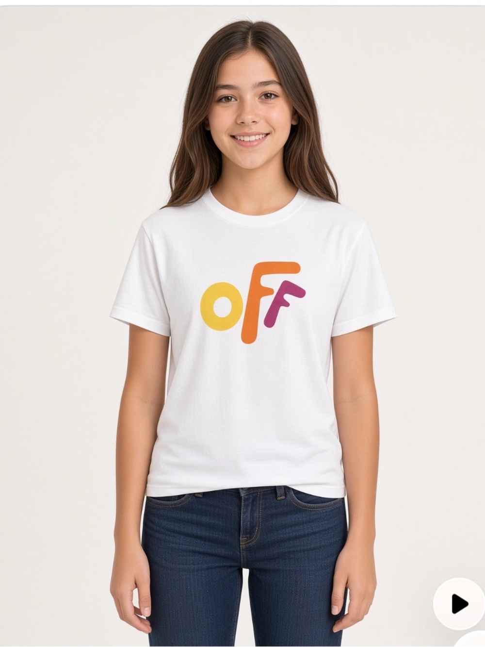 Off-White Kids White OFF Logo T-Shirt Yellow Orange Pink Type Tee